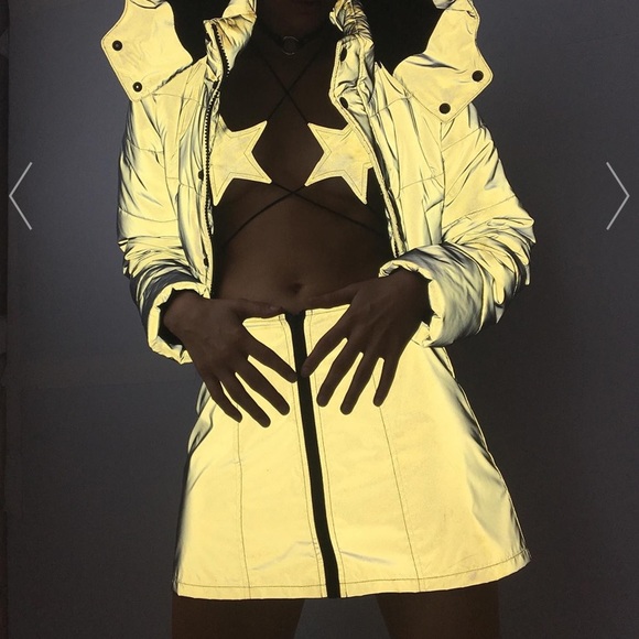 Dolls Kill Dresses & Skirts - Savage Signals Reflective Mini Skirt by Club Exx